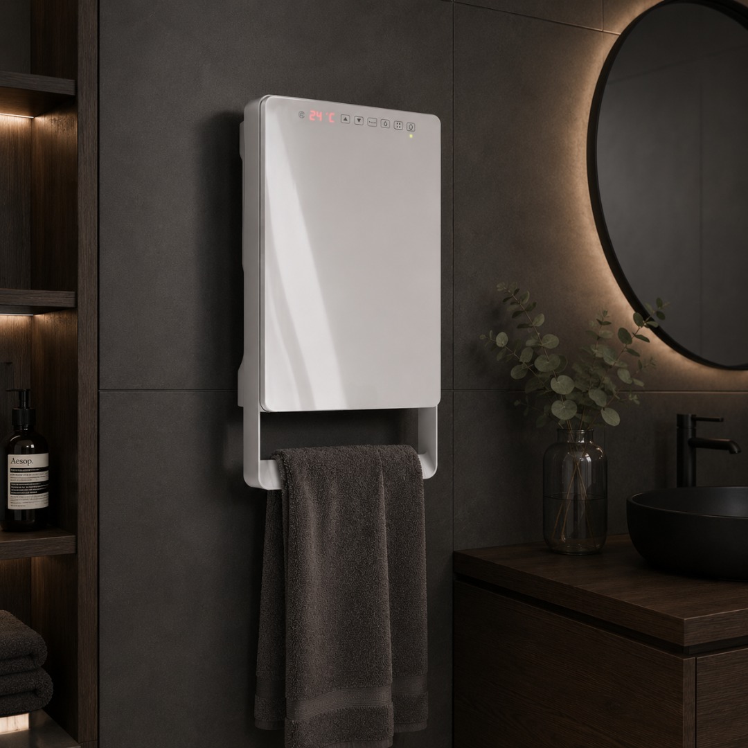 Radialight Touch fürdőszobai gyorsfűtő készülék radialight touch fali fűtőkészülék törölközőszárítós