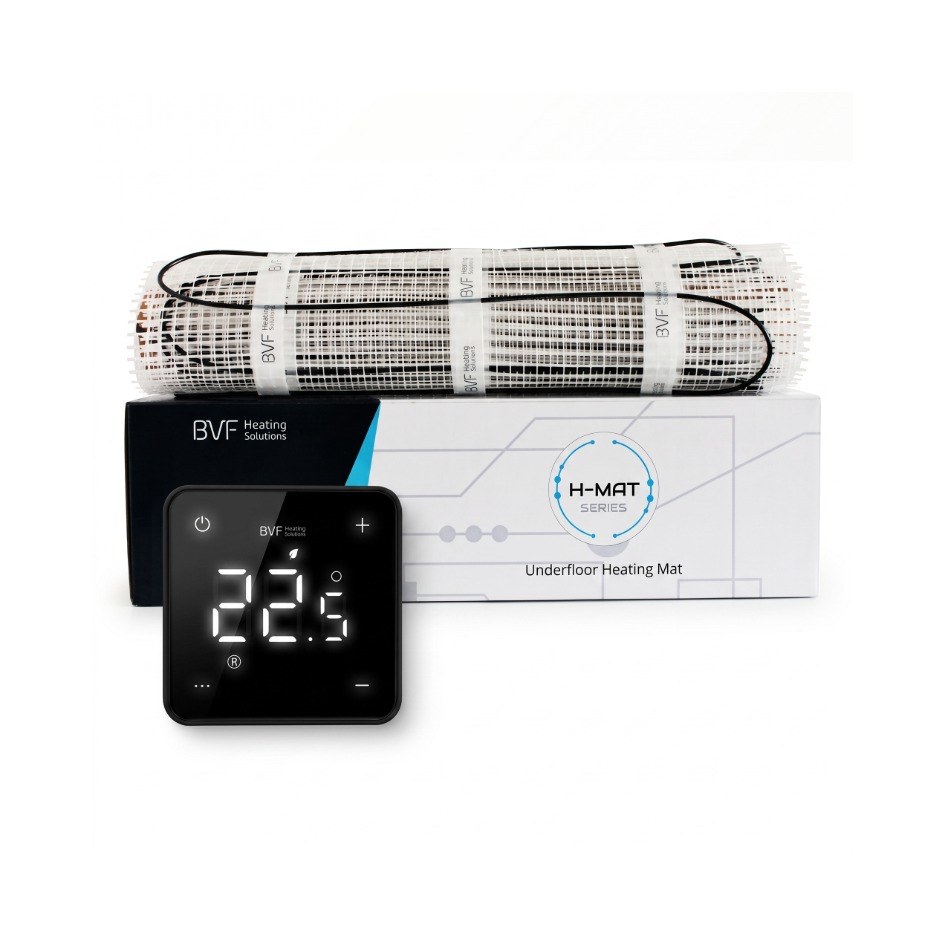 BVF H-MAT elektromos fűtőszőnyeg és BVF 501 fekete WiFi termosztát csomag BVF H-MAT elektromos fűtőszőnyeg és BVF 501 fekete WiFi termosztát csomag