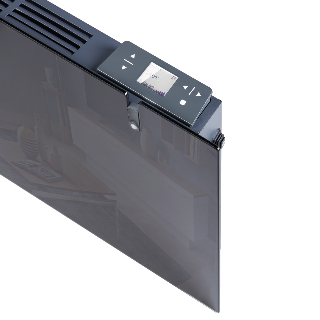 Radialight Aetherea fűtőpanel üveg előlappal radialight aetherea elektromos fűtőpanel fekete üveg 2000W