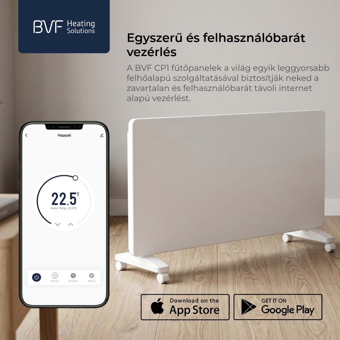 BVF CP1 WiFi elektromos fűtőpanel bvf cp1 fűtőpanel wifi